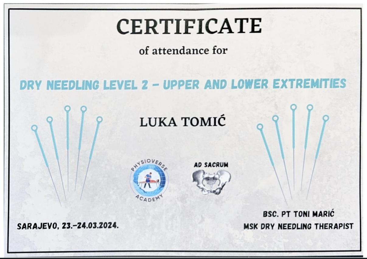 Dry Needling Nivo 2 — Gornji i donji ekstremiteti
