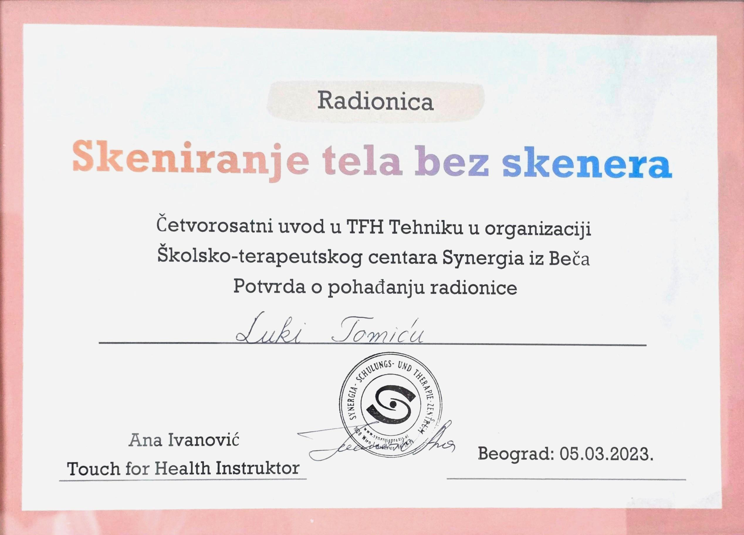 Radionica "Skeniranje tela bez skenera" — TFH Tehnika